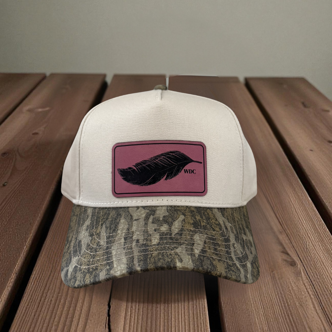 Women's Pink Feather Patch Hat