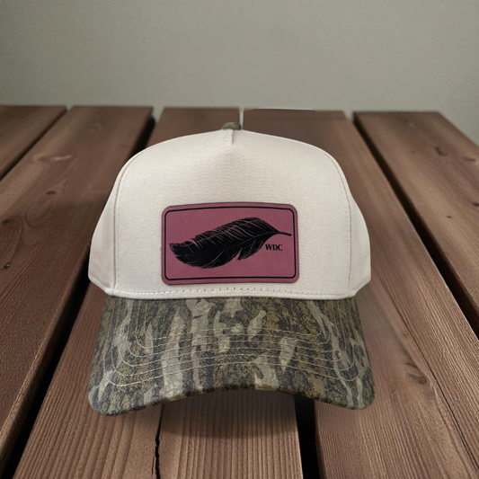 Women's Pink Feather Patch Hat